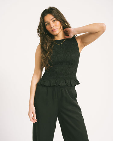 TILTIL Joyce Tencel Smock Top Black - Things I Like Things I Love