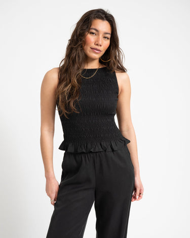 TILTIL Joyce Tencel Smock Top Black - Things I Like Things I Love