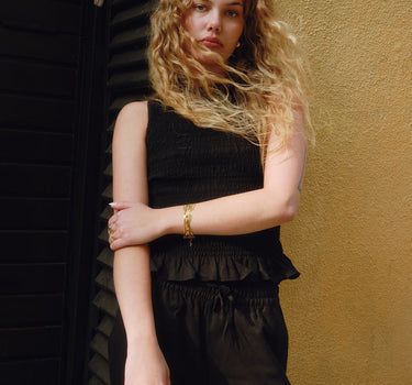 TILTIL Joyce Tencel Smock Top Black - Things I Like Things I Love