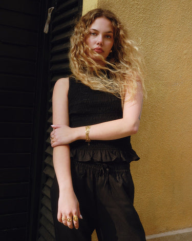 TILTIL Joyce Tencel Smock Top Black - Things I Like Things I Love