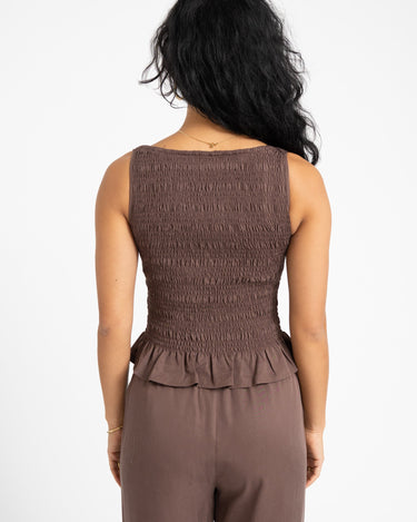 TILTIL Joyce Tencel Smock Top Brown - Things I Like Things I Love