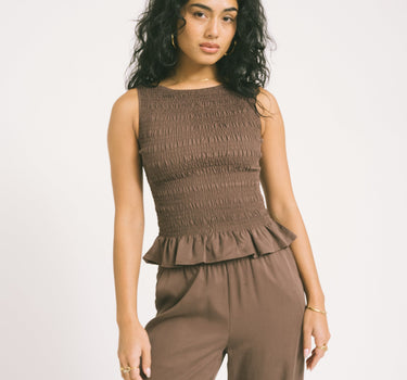 TILTIL Joyce Tencel Smock Top Brown - Things I Like Things I Love