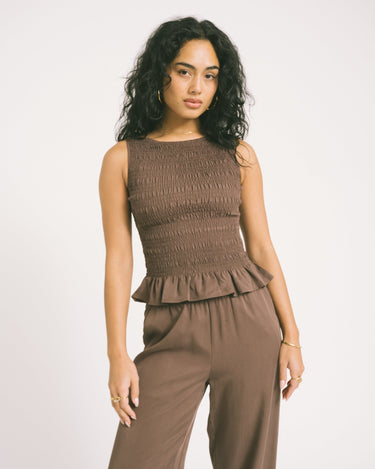 TILTIL Joyce Tencel Smock Top Brown - Things I Like Things I Love