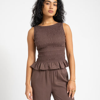 TILTIL Joyce Tencel Smock Top Brown - Things I Like Things I Love