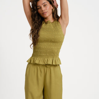 TILTIL Joyce Tencel Smock Top Moss - Things I Like Things I Love