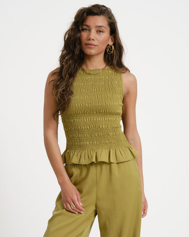 TILTIL Joyce Tencel Smock Top Moss - Things I Like Things I Love