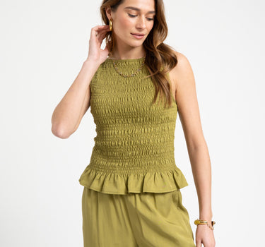 TILTIL Joyce Tencel Smock Top Moss - Things I Like Things I Love