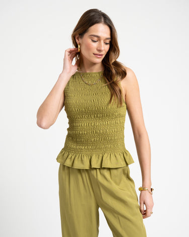TILTIL Joyce Tencel Smock Top Moss - Things I Like Things I Love