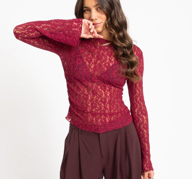 TILTIL Julie Lace Longsleeve Bordeaux - Things I Like Things I Love
