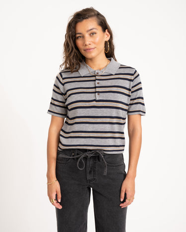 TILTIL Juliette Polo Grey Striped One Size - Things I Like Things I Love
