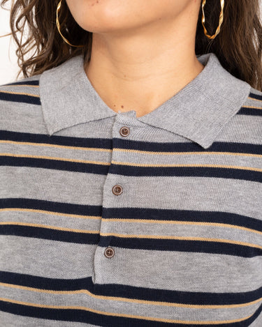 TILTIL Juliette Polo Grey Striped One Size - Things I Like Things I Love