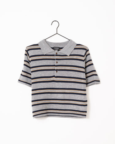 TILTIL Juliette Polo Grey Striped One Size - Things I Like Things I Love