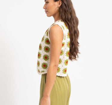 TILTIL July Crochet Gilet Beige Matcha One Size - Things I Like Things I Love