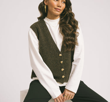 TILTIL Knitted Monica Gilet Brown - Things I Like Things I Love