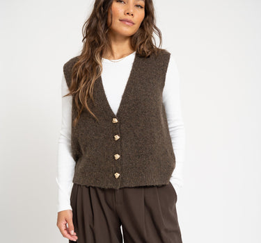 TILTIL Knitted Monica Gilet Brown - Things I Like Things I Love