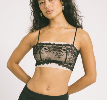 TILTIL Lace Bralette Crossed Back Black One Size - Things I Like Things I Love