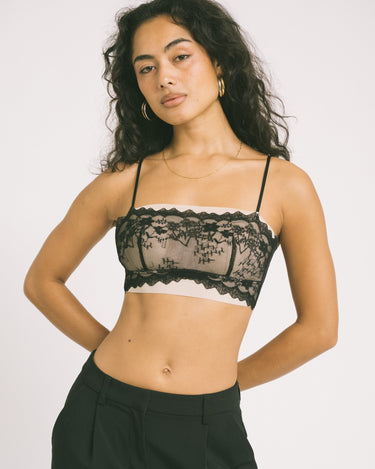 TILTIL Lace Bralette Crossed Back Black One Size - Things I Like Things I Love