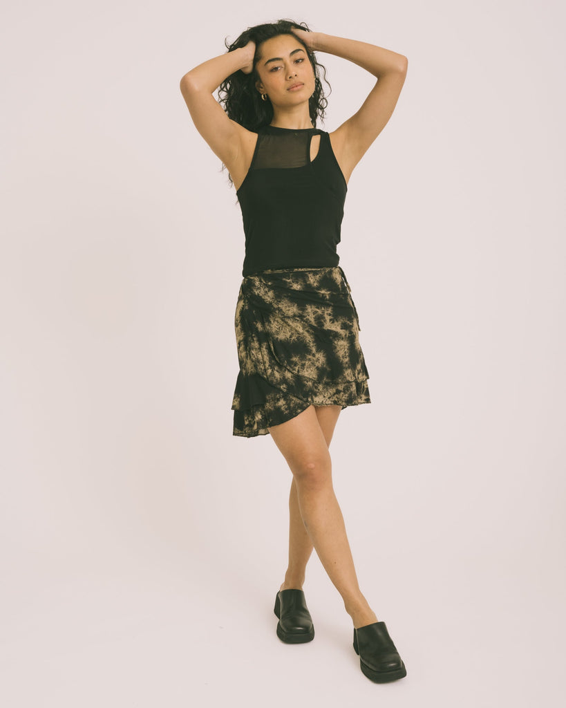 TILTIL Lara Skirt Batik Black Beige Fade - Things I Like Things I Love
