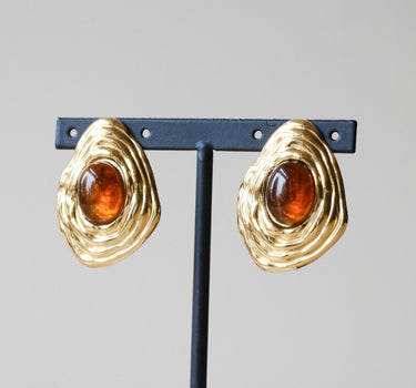 TILTIL Large Gemstone Stud Earrings Goud - Things I Like Things I Love