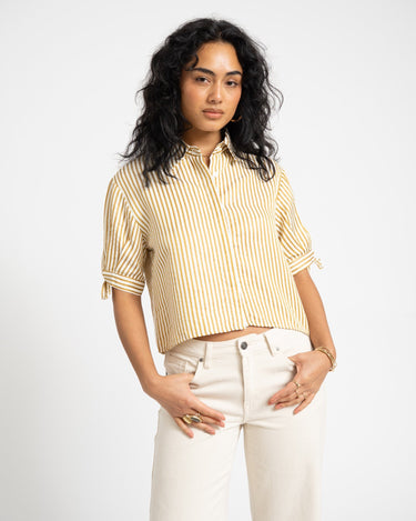 TILTIL Layla Shortsleeve Blouse Gold - Things I Like Things I Love