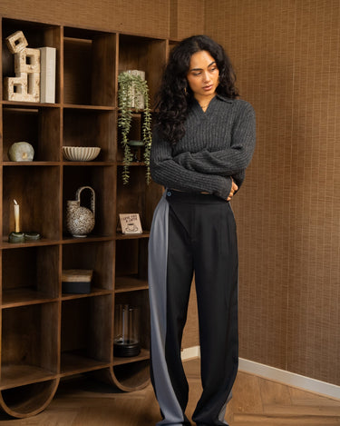 TILTIL Lea Pantalon Blocked Black Grey - Things I Like Things I Love