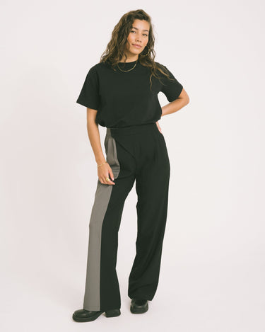 TILTIL Lea Pantalon Blocked Black Grey - Things I Like Things I Love