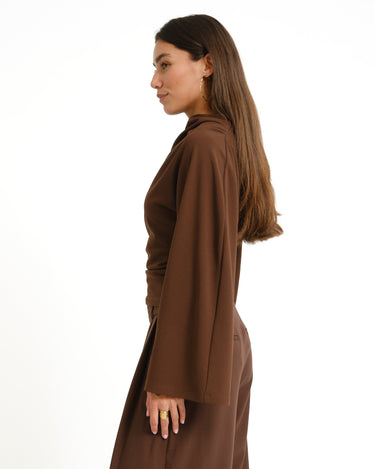 TILTIL Lenni Pleated Longsleeve Brown - Things I Like Things I Love