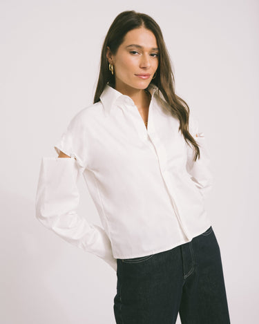TILTIL Leo Blouse Cut Sleeve White - Things I Like Things I Love