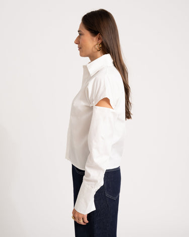 TILTIL Leo Blouse Cut Sleeve White - Things I Like Things I Love