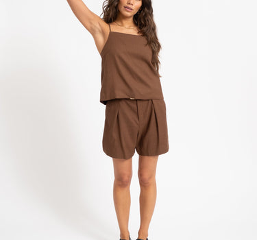TILTIL Leya Pleated Short Brown - Things I Like Things I Love