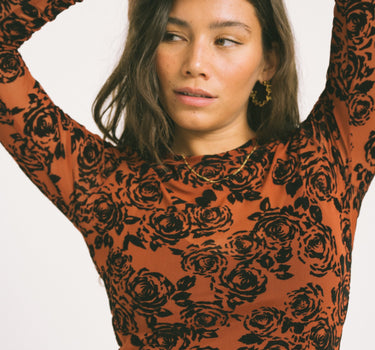 TILTIL Liek Mesh Velvet Floral Orange - Things I Like Things I Love