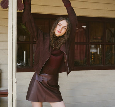 TILTIL Lieve Skirt PU Bordeaux - Things I Like Things I Love