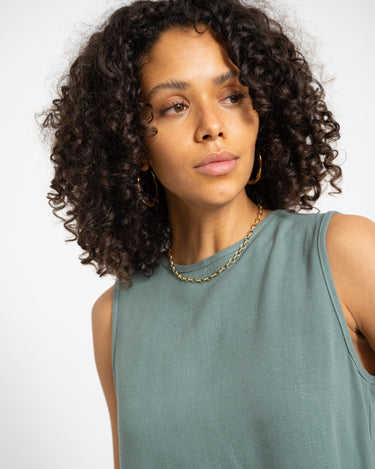 TILTIL Lizzy Crop Top Linen Petrol - Things I Like Things I Love