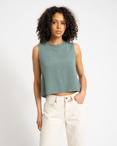 TILTIL Lizzy Crop Top Linen Petrol - Things I Like Things I Love