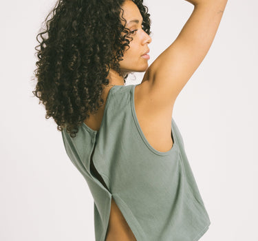 TILTIL Lizzy Crop Top Linen Petrol - Things I Like Things I Love