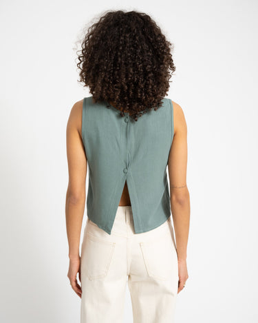 TILTIL Lizzy Crop Top Linen Petrol - Things I Like Things I Love