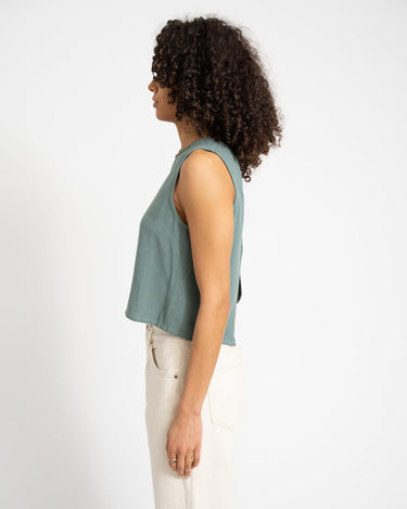 TILTIL Lizzy Crop Top Linen Petrol - Things I Like Things I Love