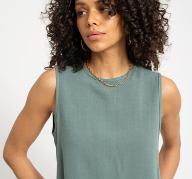 TILTIL Lizzy Crop Top Linen Petrol - Things I Like Things I Love