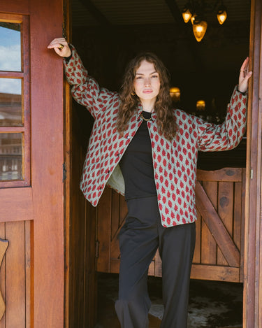 TILTIL Loa Stitched Jacket Green Red One Size - Things I Like Things I Love