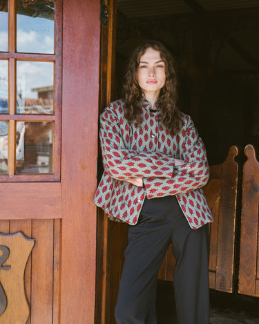 TILTIL Loa Stitched Jacket Green Red One Size - Things I Like Things I Love