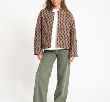 TILTIL Loa Stitched Jacket Green Red One Size - Things I Like Things I Love