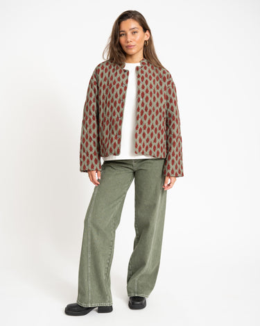 TILTIL Loa Stitched Jacket Green Red One Size - Things I Like Things I Love