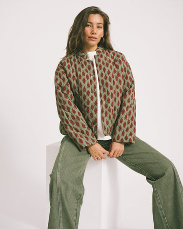 TILTIL Loa Stitched Jacket Green Red One Size - Things I Like Things I Love