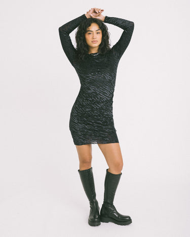 TILTIL Loekie Dress Zebra Mesh Silver - Things I Like Things I Love