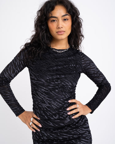 TILTIL Loekie Dress Zebra Mesh Silver - Things I Like Things I Love