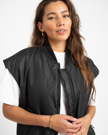 TILTIL Lois Bomber Gilet Black One Size - Things I Like Things I Love