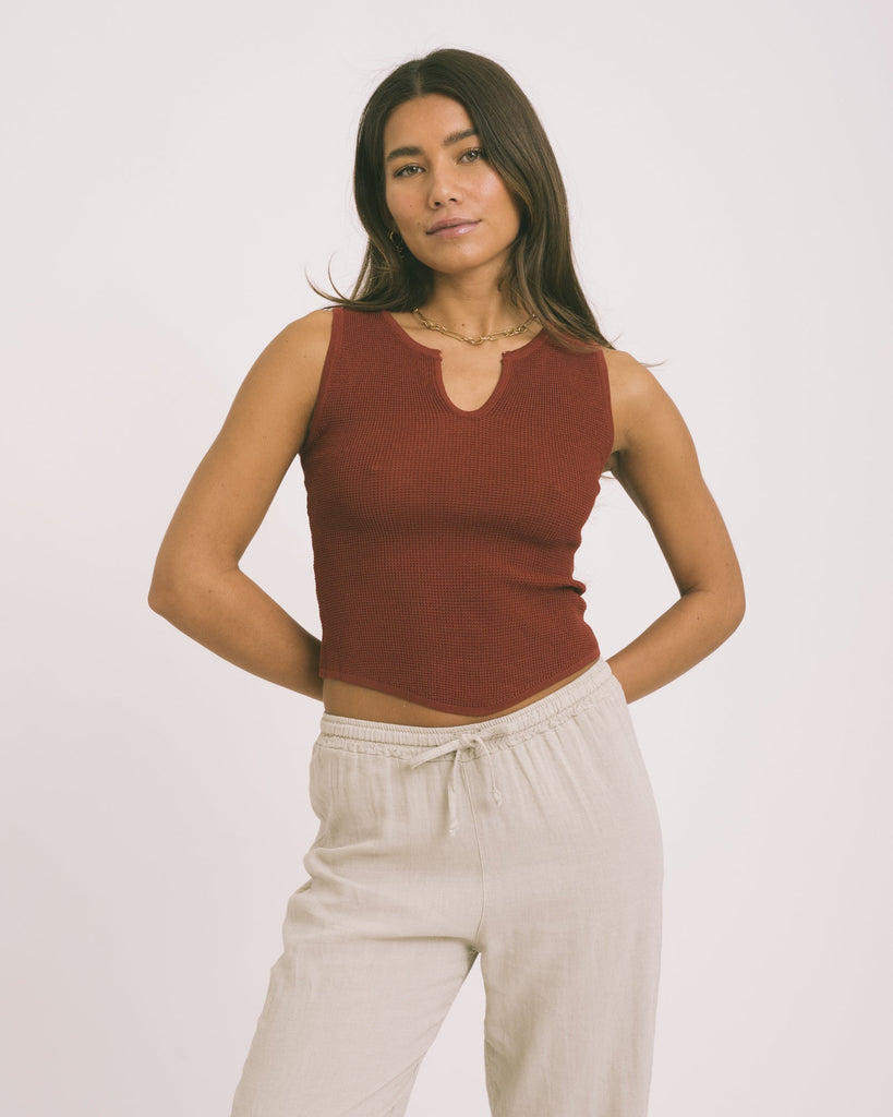 TILTIL Lola Knitted Top Dark Rust One Size - Things I Like Things I Love