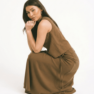 TILTIL Loma Wrap Skirt Brown - Things I Like Things I Love