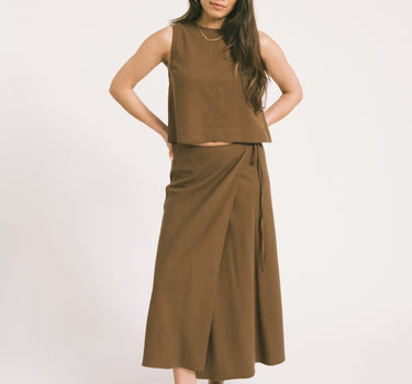 TILTIL Loma Wrap Skirt Brown - Things I Like Things I Love