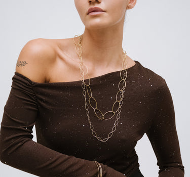 TILTIL Long Necklace Ola Ovals Gold - Things I Like Things I Love